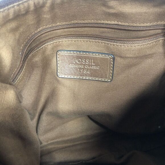 Fossil Purse Womens M Multi Striped Fabric & Leather Shoulder Bag Boho Festival - Picture 8 of 11